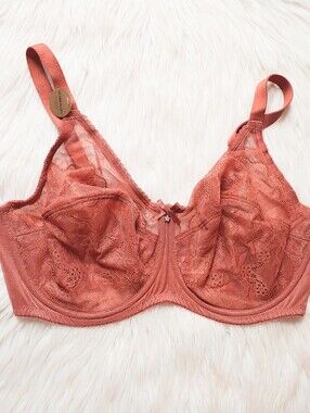 Wacoal Retro Chic Chantilly Lace Underwire Adobe Orange/ Burnt Sienna Bra 855186